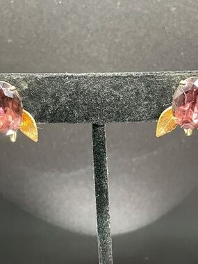 Vintage Coro Purple Glass Rhinestone Screw Back Earrings